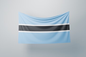 Botswana Flag Waving Proudly. 3D Flag Banner Illustration image.