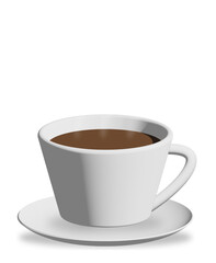 A cup of coffee isolated on transparent background.Hot coffee vector.