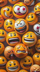 Obraz premium Emotional Spectrum Emoji Collage