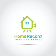 Home Record Logo Template. Vector Illustrator