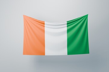 C&ocirc;te d'Ivoire Flag Waving Proudly. 3D Flag Banner Illustration image.