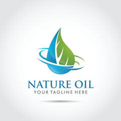 Nature Oil Logo Template. Vector Illustration