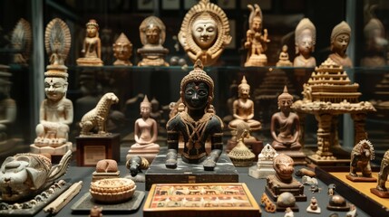Fototapeta premium Artifacts tell cultural stories; symbols embody religious beliefs.