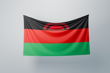 Malawi Flag Waving Proudly. 3D Flag Banner Illustration image.