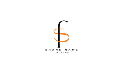 FS, SF, Abstract initial monogram letter alphabet logo design