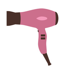 Hair dryer in clip art style. Professional hairdressing tool. Isolated vector illustration for your design