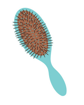 recommend clip art: Massage comb in clip art style. Hairdressing styling tool. Isolated vector illustration