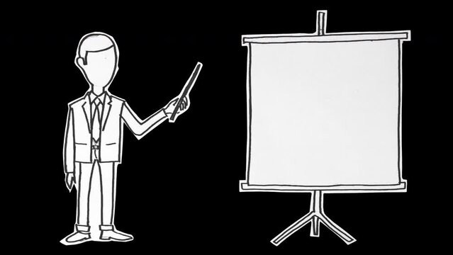 Presentation Man Stop Motion On Alpha