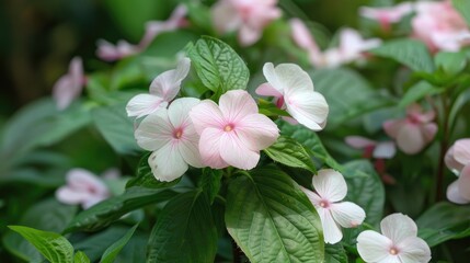 Obraz premium Impatiens hawkeri belongs to the Balsaminaceae family