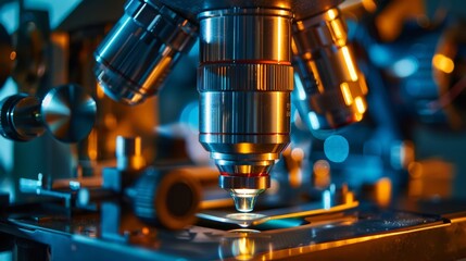 Create an image of an electron microscope, showcasing its ability to visualize structures at the atomic level using electron beams.