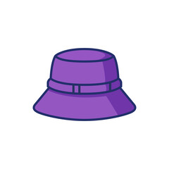 purple bucket hat accessories vector illustration template design