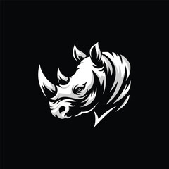 silhouette of a rhino head symbol