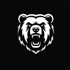 Fierce Bear Silhouetted vector illustration