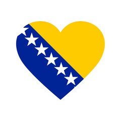 Bosnia and Herzegovina flag in heart shape