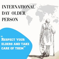 International old person day illustration design 