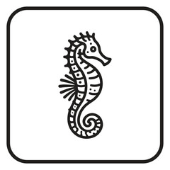 seahorse line art