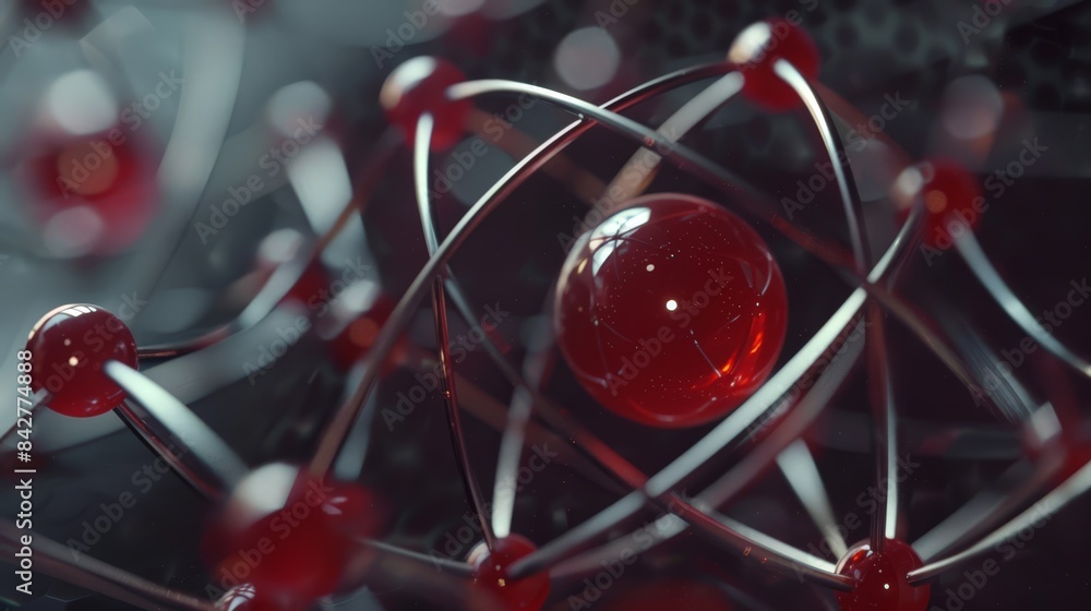 Poster design a scene of an atom in a lattice defect, representing imperfections in materials that affect t