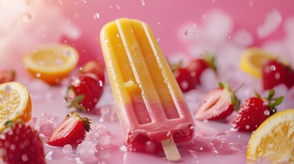 Creative melting popsicle with a playful summer theme