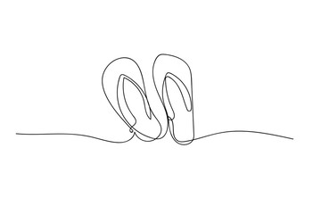 flip flops hand drawn. linart continuous line drawing. Single line drawing for summer design. Summertime