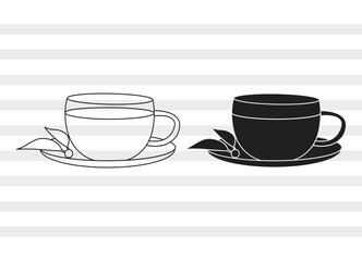 Tea Cup SVG, Cup Silhouette, Coffee Cup Svg, Ceramic Tea Cup Svg, Tea Cup Bundle, P0058