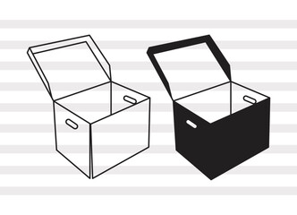 Cardboard Box SVG, Box Silhouette, Package Svg, Rectangle Box Svg, Cardboard Box Bundle, P0060