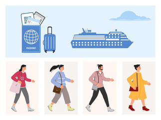 Sea cruise Ship People Travel Tourism Passport