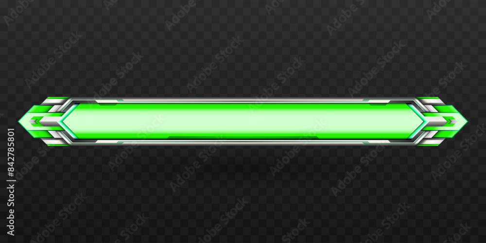 Poster neon green and silver colored futuristic game gui lower third title banner for game ui design