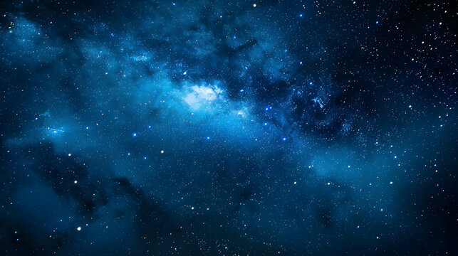 Blue night starry sky, space, background for screensaver Astrology, horoscope, zodiac signs