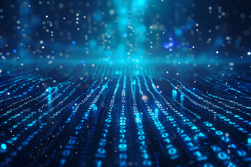 Obraz premium Background filled with cascading binary code, creating a digital and futuristic atmosphere, ideal for technology and programming themes