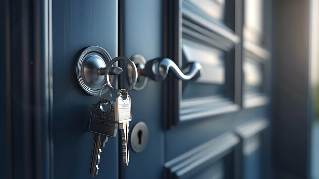 Open door with keys of house