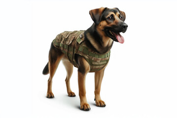 Obraz premium army dog Isolated on white background