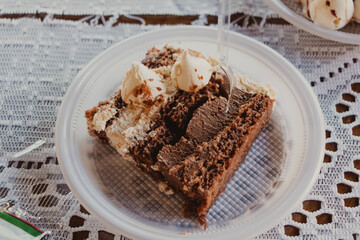 piece of birthday cake on plate