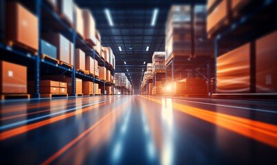 Organized modern storage warehouse layout