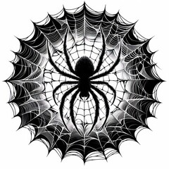 Obraz premium Real creepy spider webs silhouette Isolated