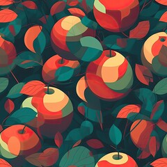 Apple seamless pattern, texture, background.