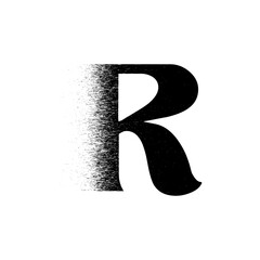 Alphabet Line Art Illustration Flat Design