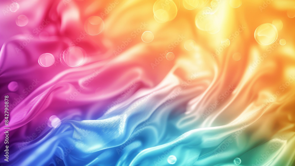 Poster dynamic and vibrant abstract background with flowing colors and bokeh