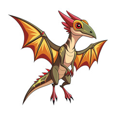 illustration of a Pteranodon on white background © Ismail Hossain