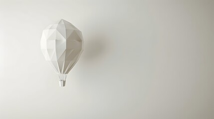 Minimalist Geometric Air Balloon Floating on White Background