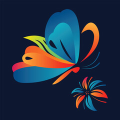 butterfly logo design icon vector