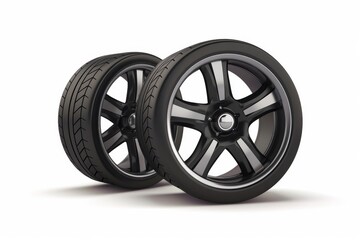 Car wheels icon, tire silhouettes, rim symbol, auto wheels sign, car tyre pictograms, automobile service logo