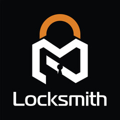 locksmith logo design icon vector
