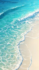 A serene beach with crystal clear waters.