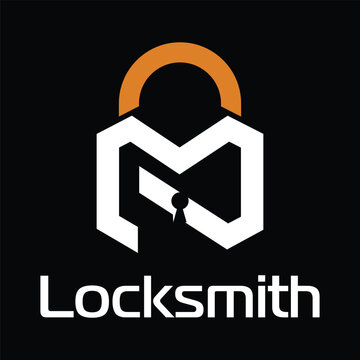 locksmith logo design icon vector