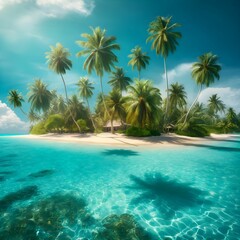 Obraz premium beach with palm trees