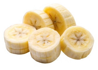 slices of banana on a transparent background.