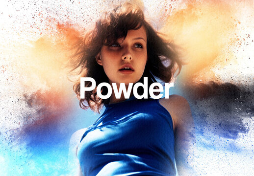 Color Powder Explosion Photo Effect Mockup