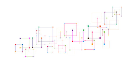 Abstract background technology holes square line lines that overlap in interesting ways Shows the flow of information through digital data.