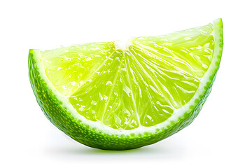Slice of lime isolated on white background