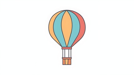 Obraz premium Minimalist Air Balloon with Geometric Shapes